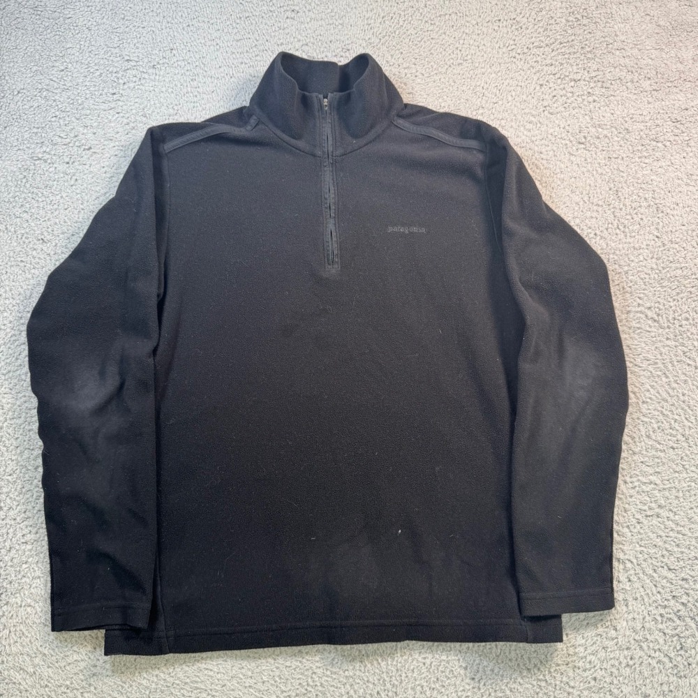 Patagonia Womens Black Micro D Quarter Zip Fleece Pullover Sweater Size M